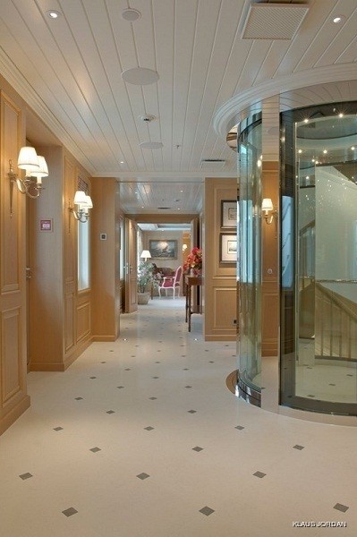 Foyer On Board Yacht with elevator connecting all decks