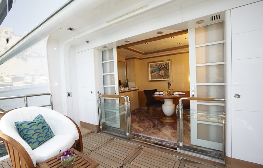 Main Master Balcony / Terrace On Board Yacht PEGASUS VIII