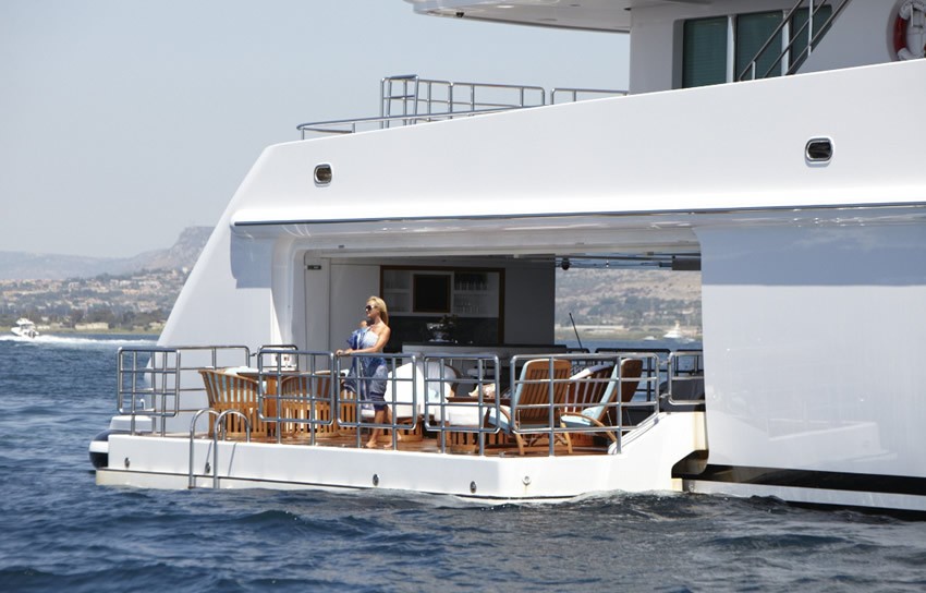 Extended Balcony / Terrace Aboard Yacht PEGASUS VIII