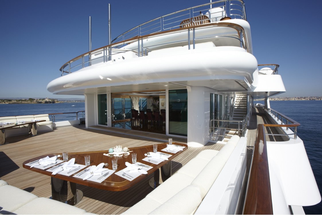 Sun Deck Sitting On Board Yacht PEGASUS VIII