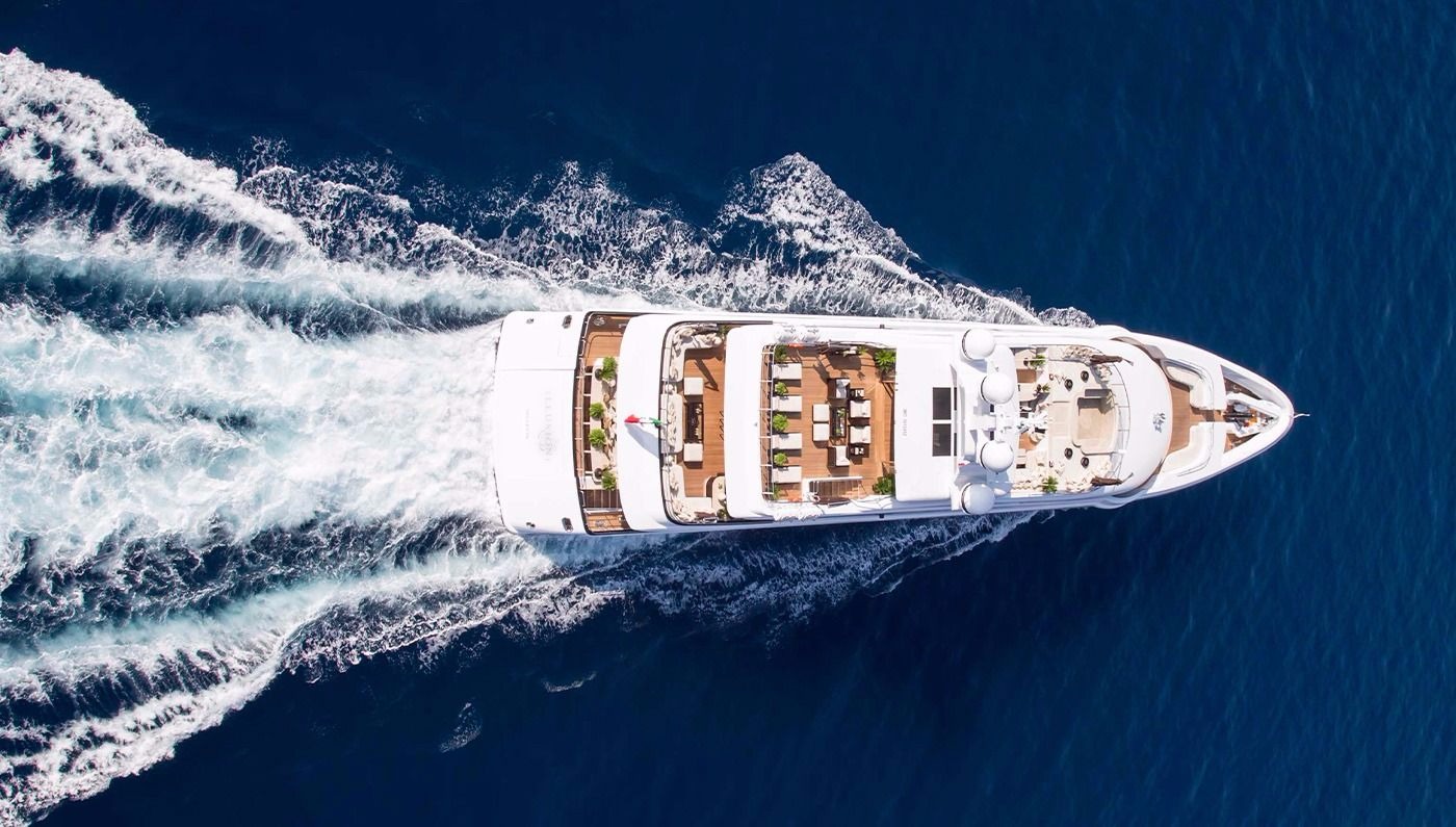 58m Benetti Superyacht From Above
