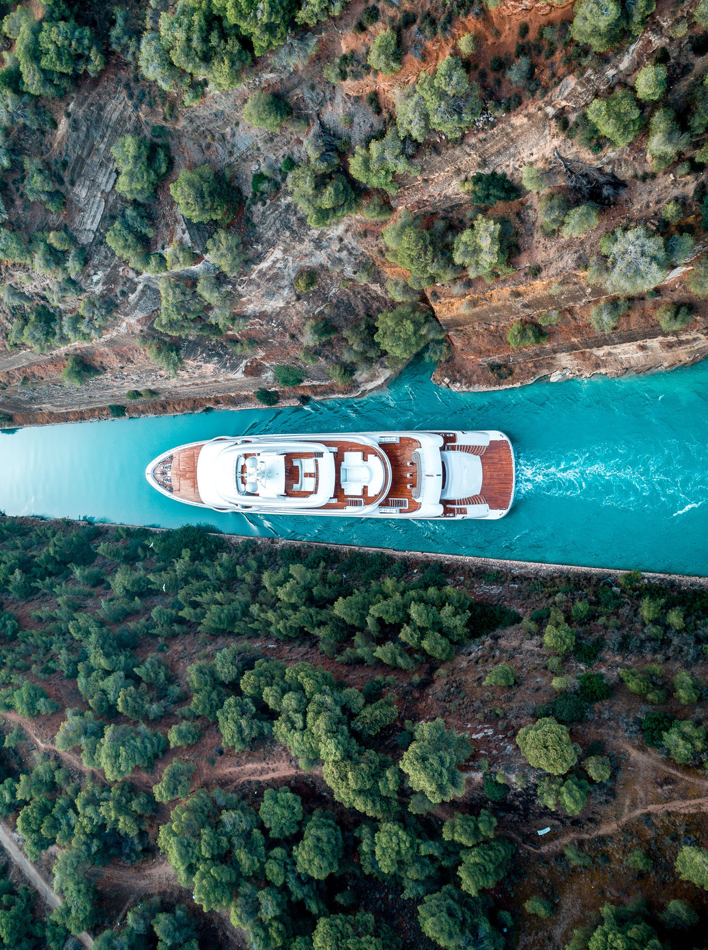 Aerial View Of The Mega Yacht