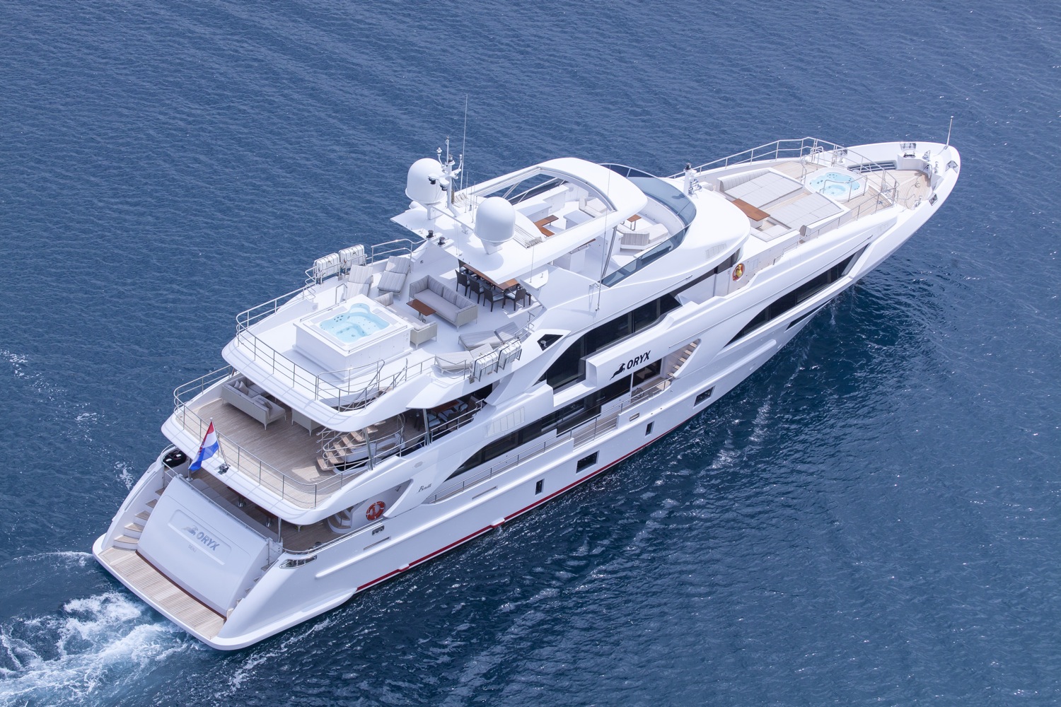 Aerial View Of Luxury Yacht By Benetti