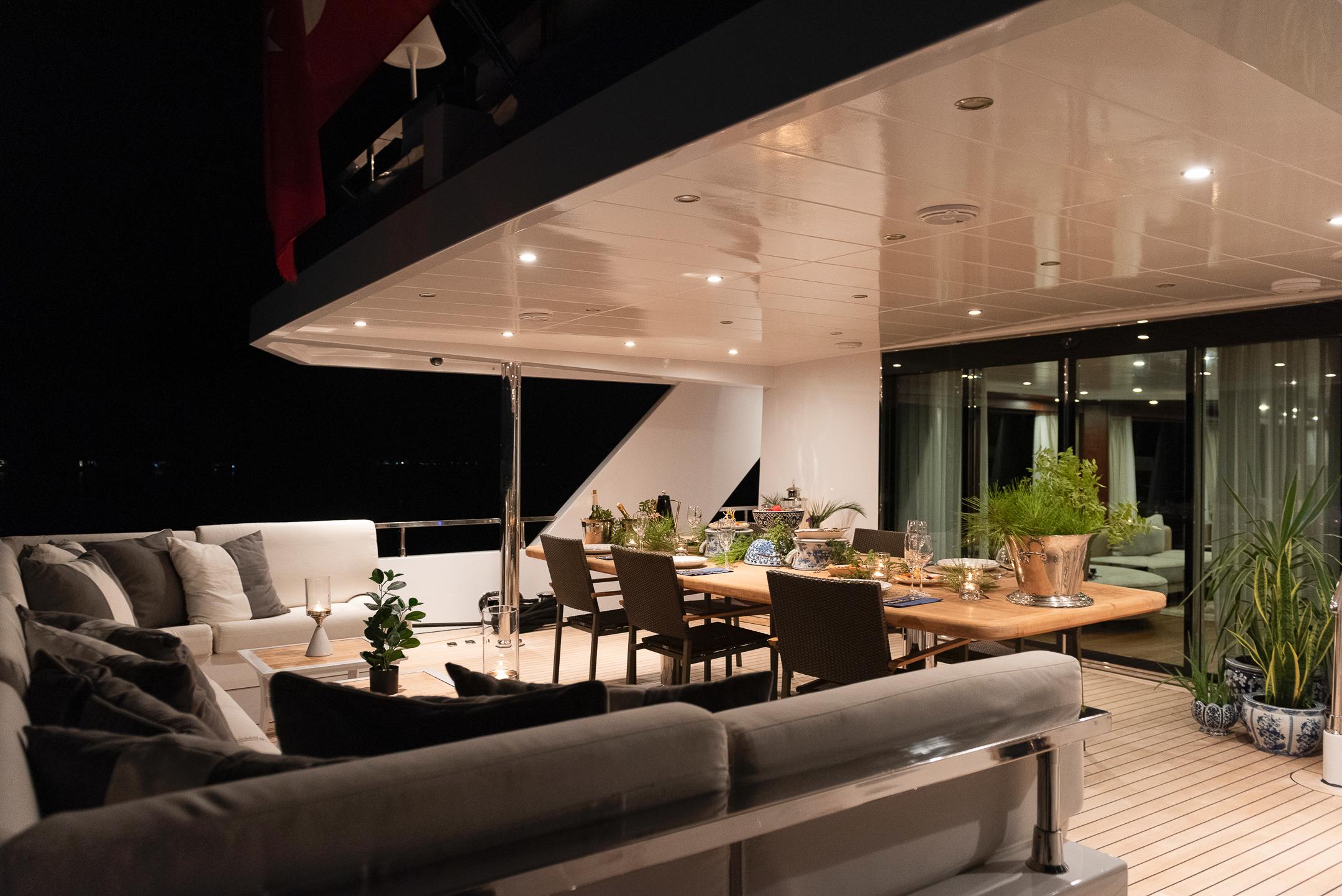 Main deck aft by night
