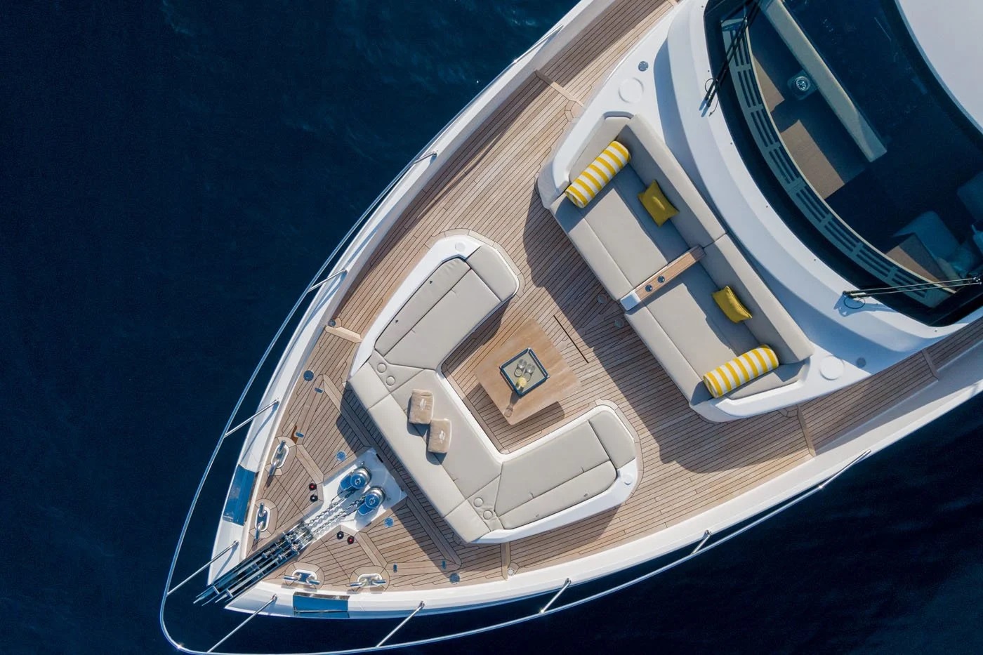Foredeck lounge aerial view