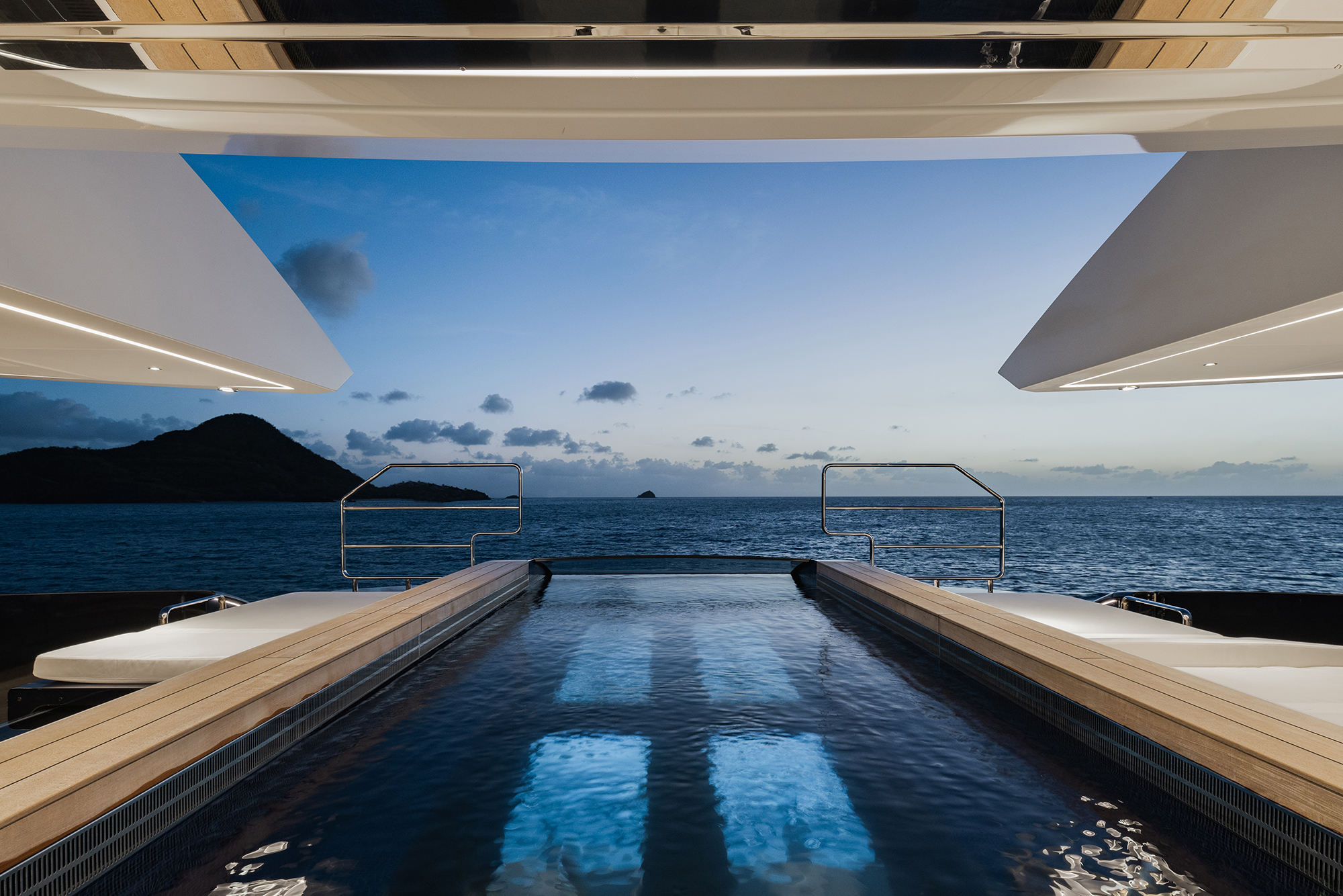 Main deck aft with 6 metre infinity pool