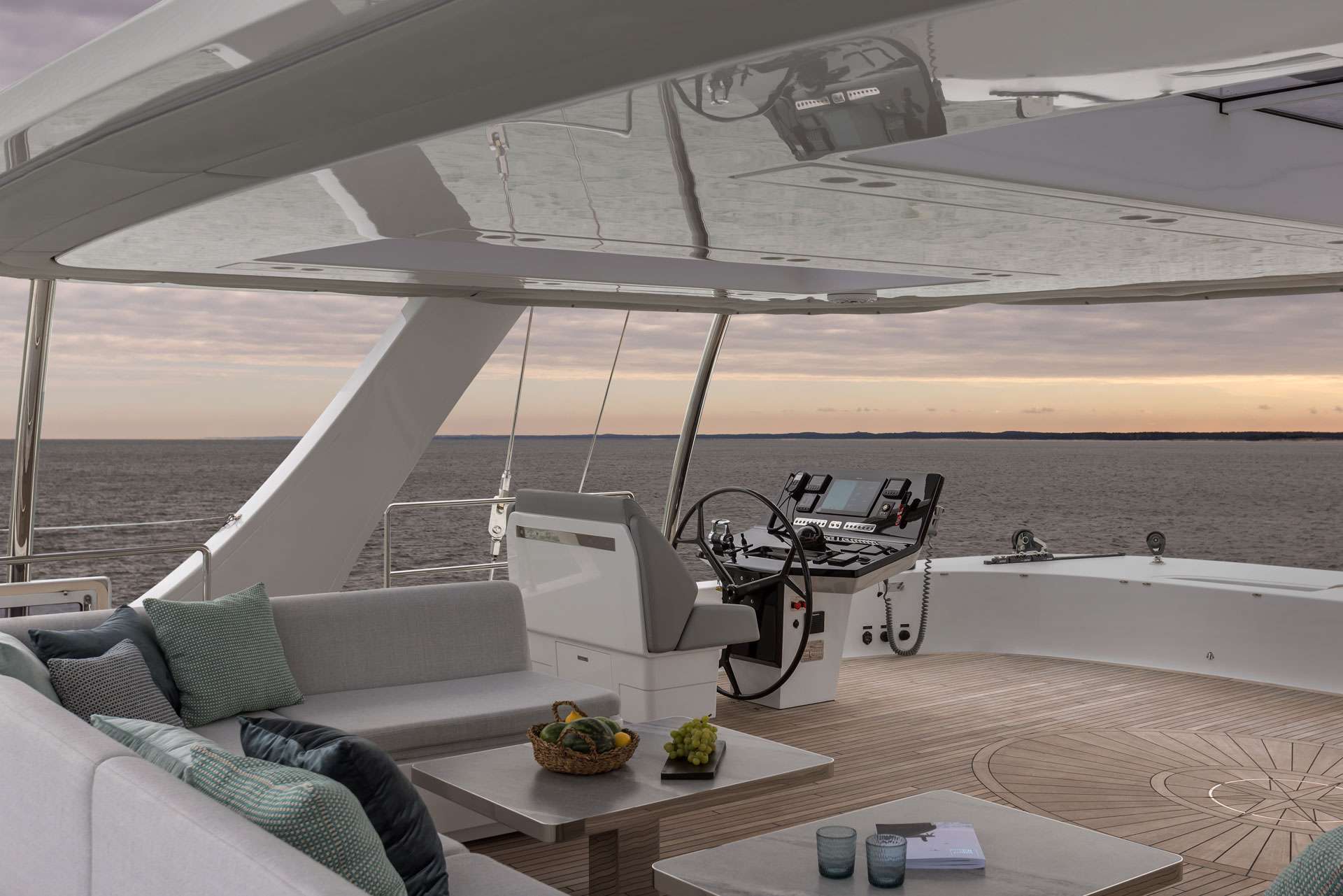 Sun Deck View Forward To Helm Controls