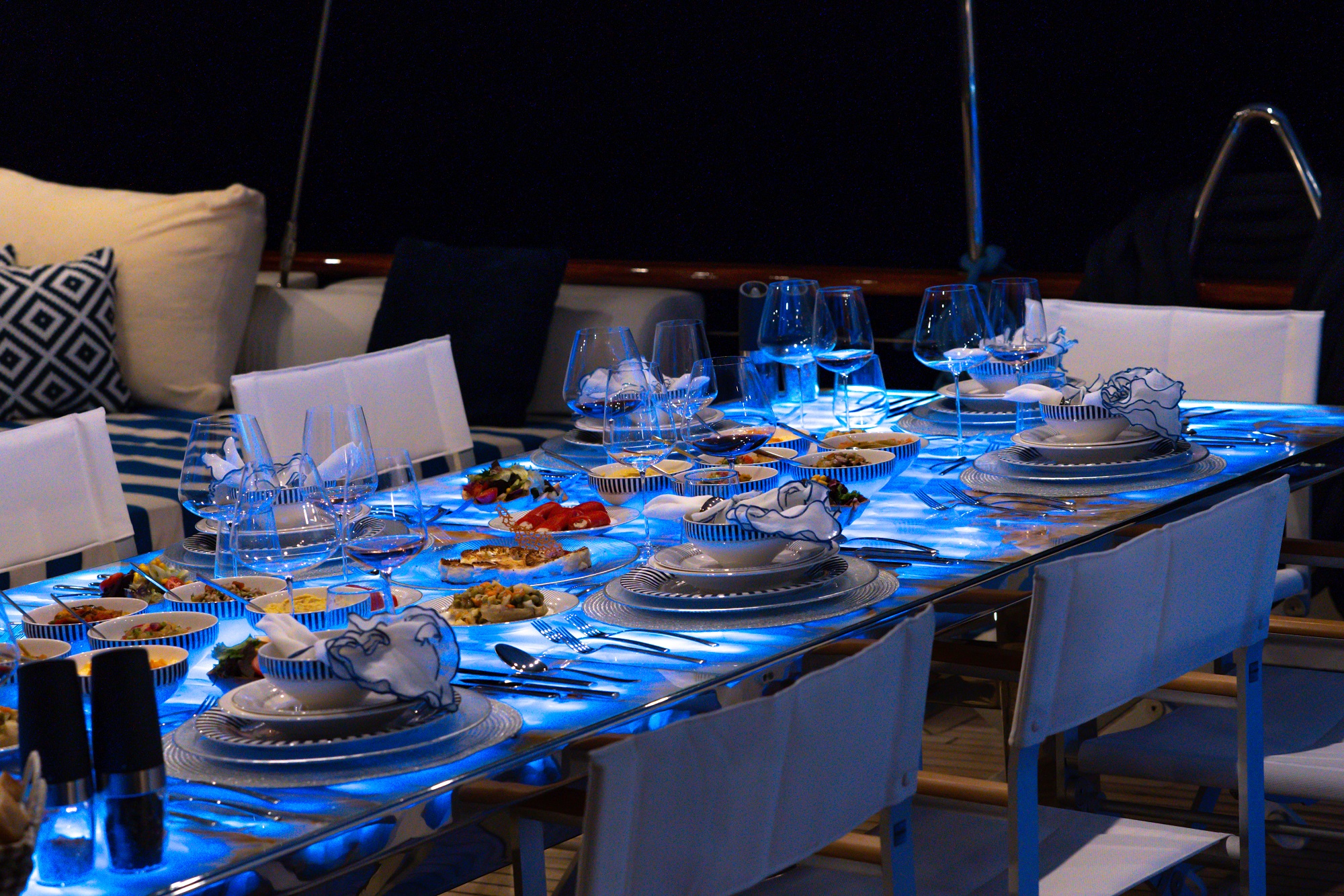 Al Fresco Dining - Illuminated Table At Night