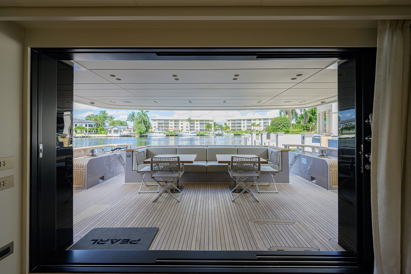 View from the main salon to aft deck