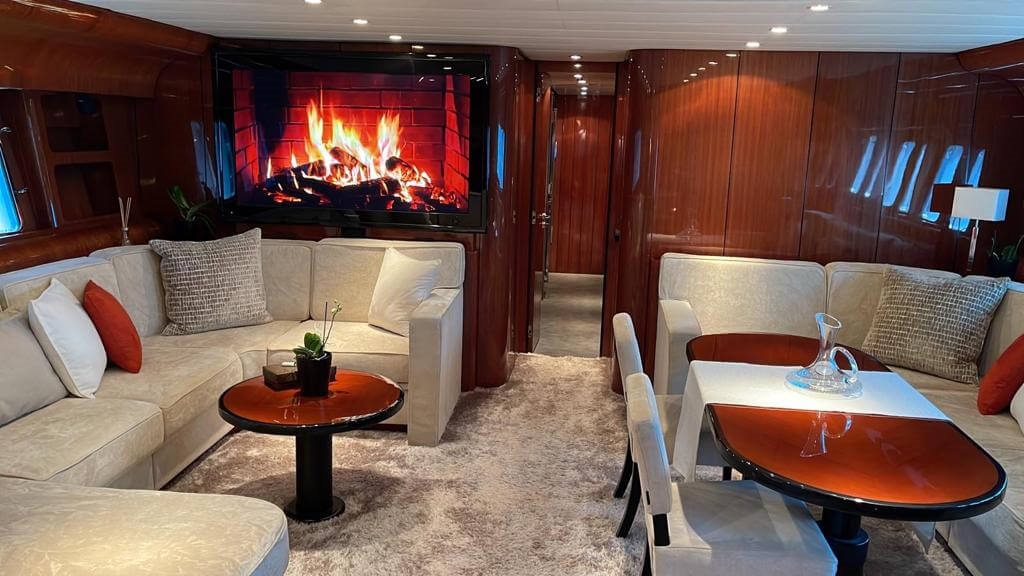 Lower Deck Salon With Lounge And Dining