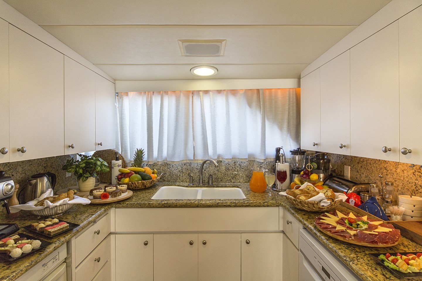 Outstanding food prepared in the galley