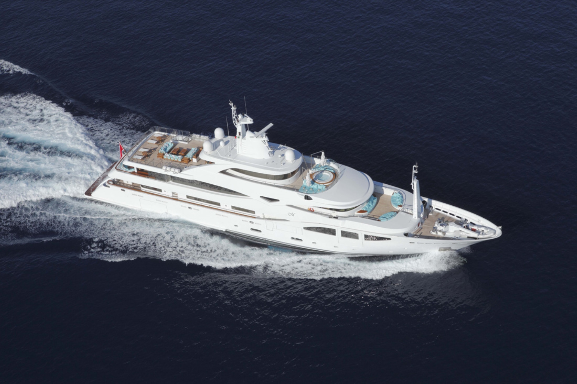 60m Custom Displacement Yacht By CRN  Running - Aerial View