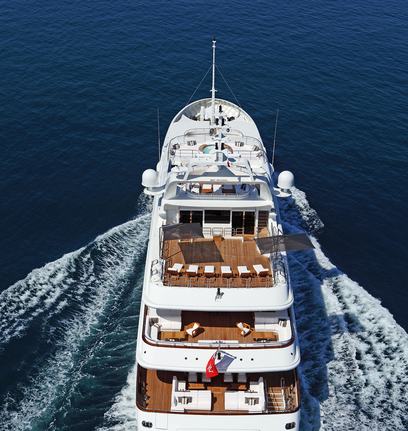 65m Benetti Yacht From Above