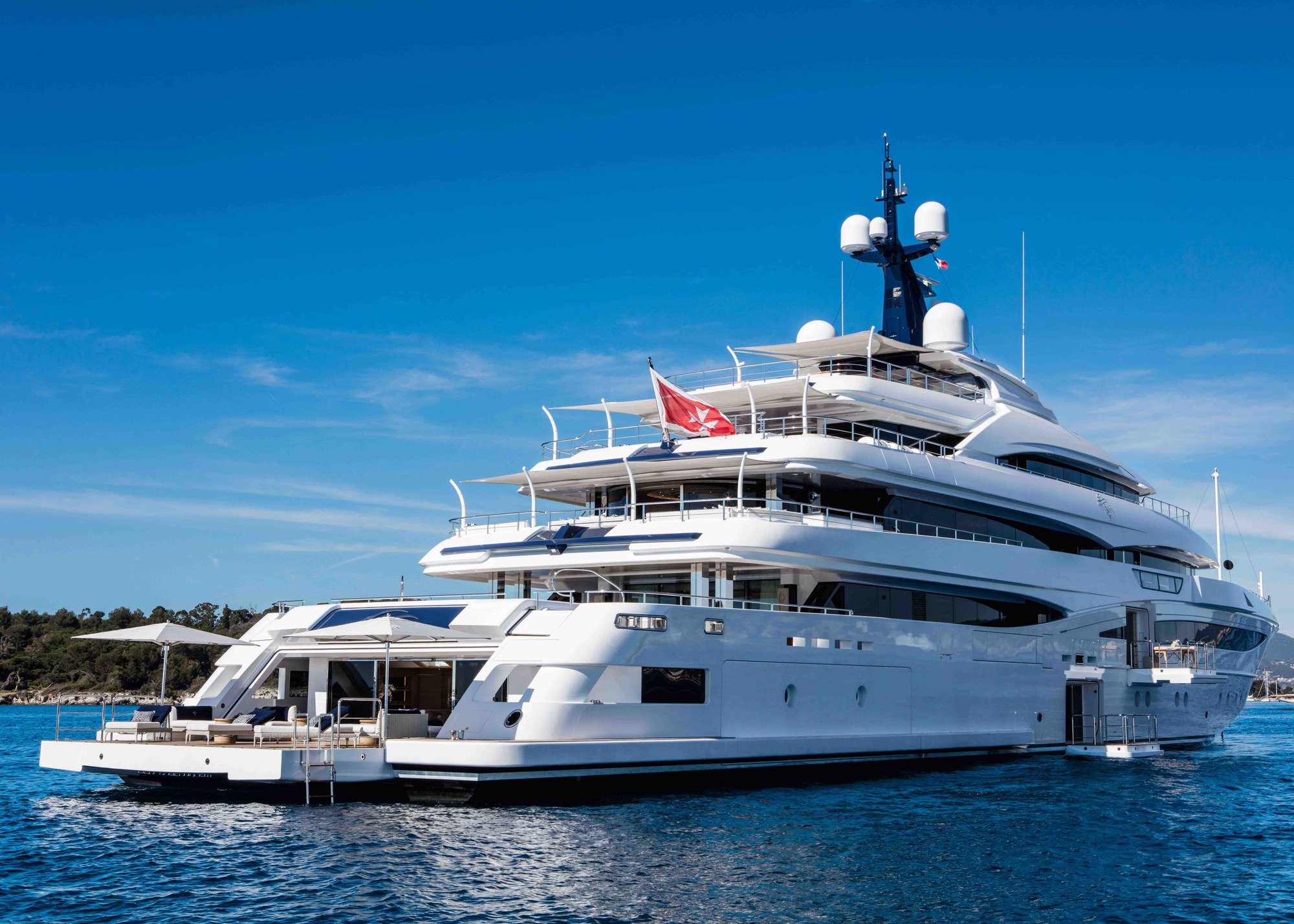 74m CRN Yacht Aft Profile View