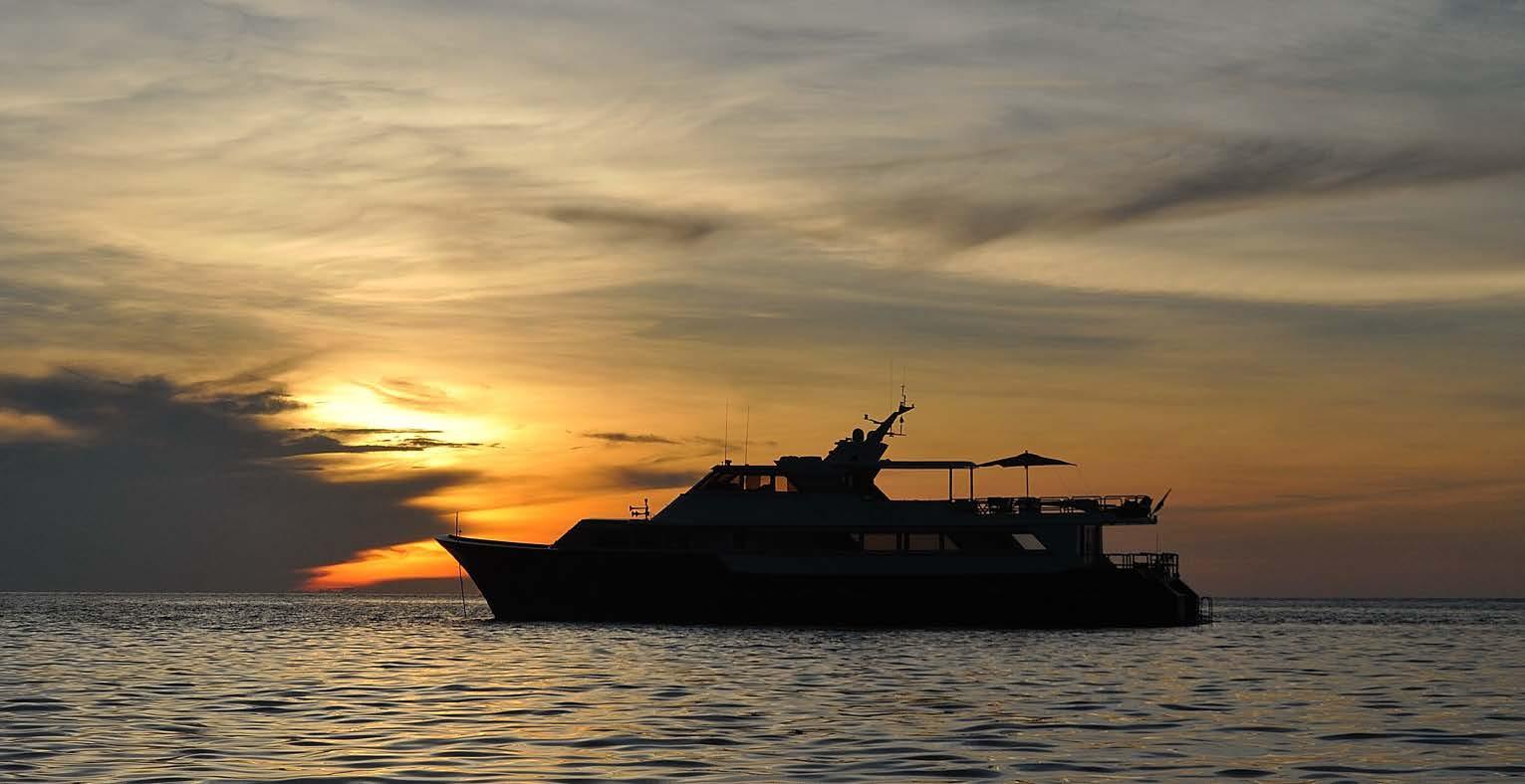 Broward Marine Yacht NYMPHAEA - Sunset Profile