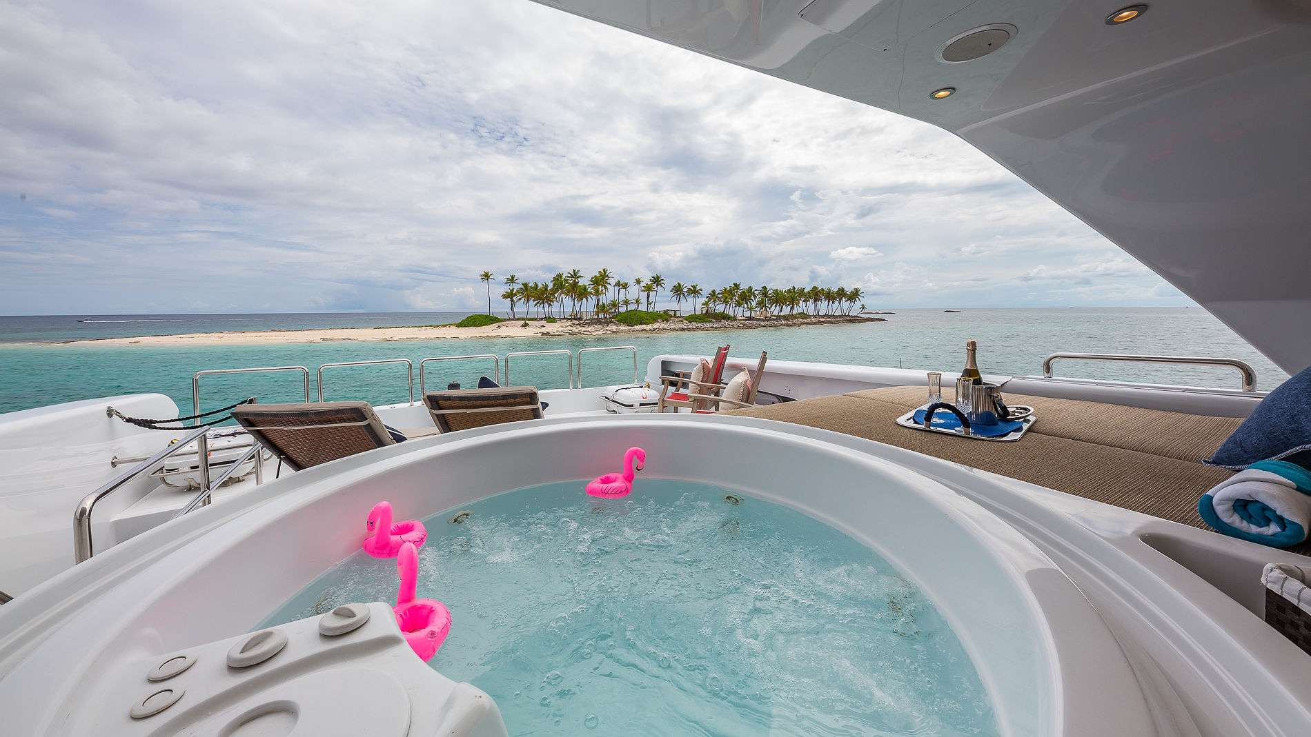 Jacuzzi On Yacht In The Bahamas