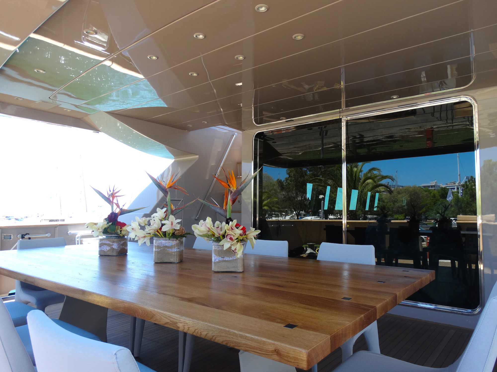 Luxury Crewed Motor Yacht Baglietto Daloli - Aft deck dining