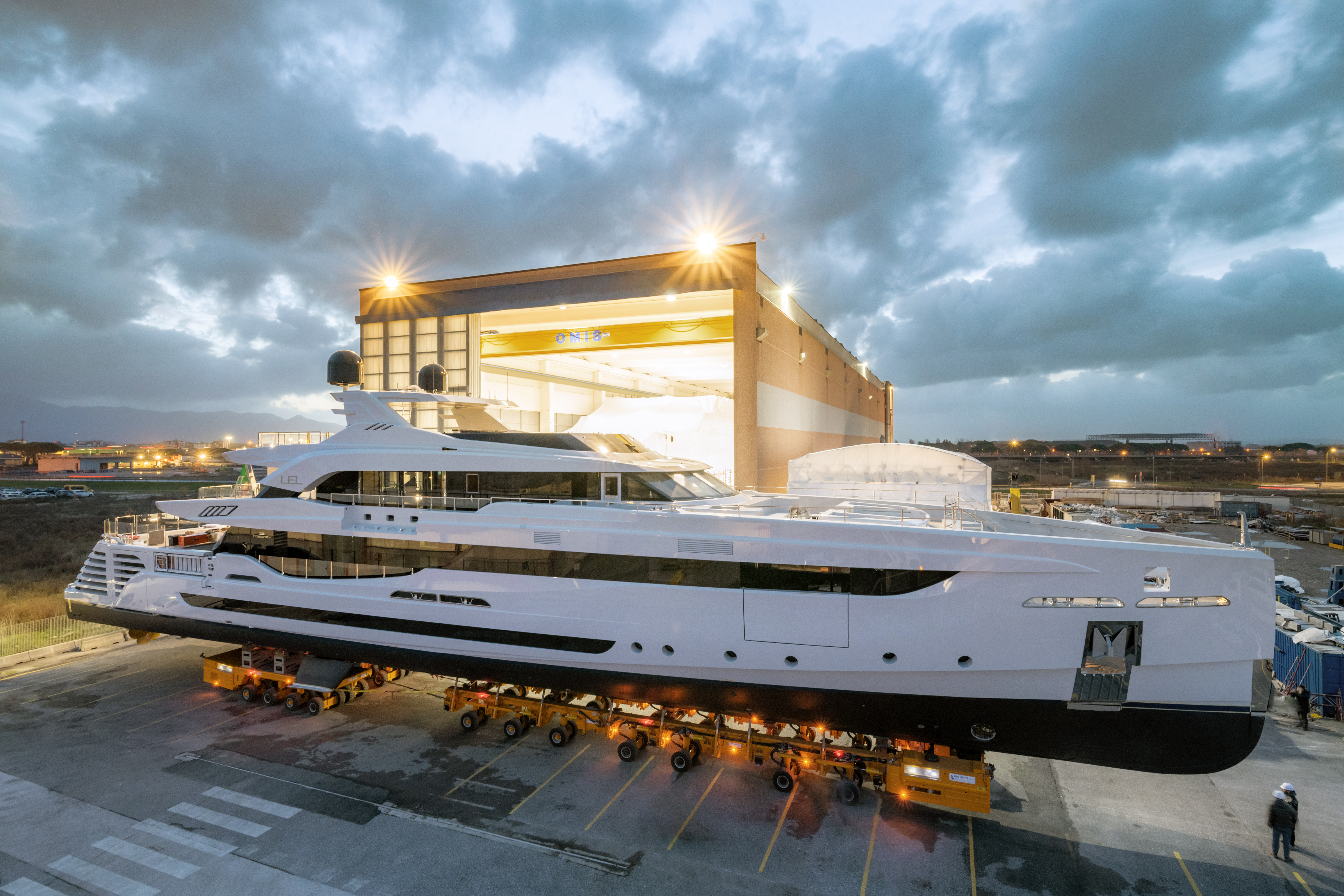 Luxury Yacht LEL Getting Ready For Launch Ceremony