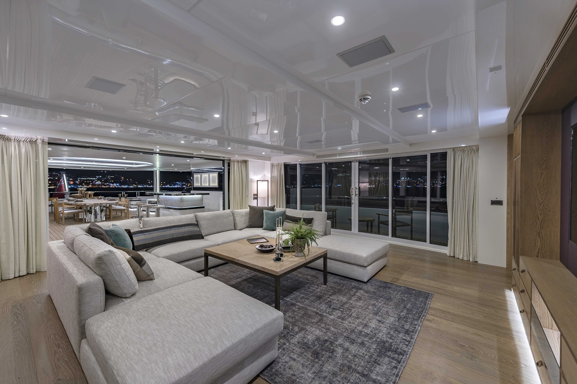 Motor Yacht LIQUID SKY By CMB Yachts - Looking Out Onto The Aft Deck