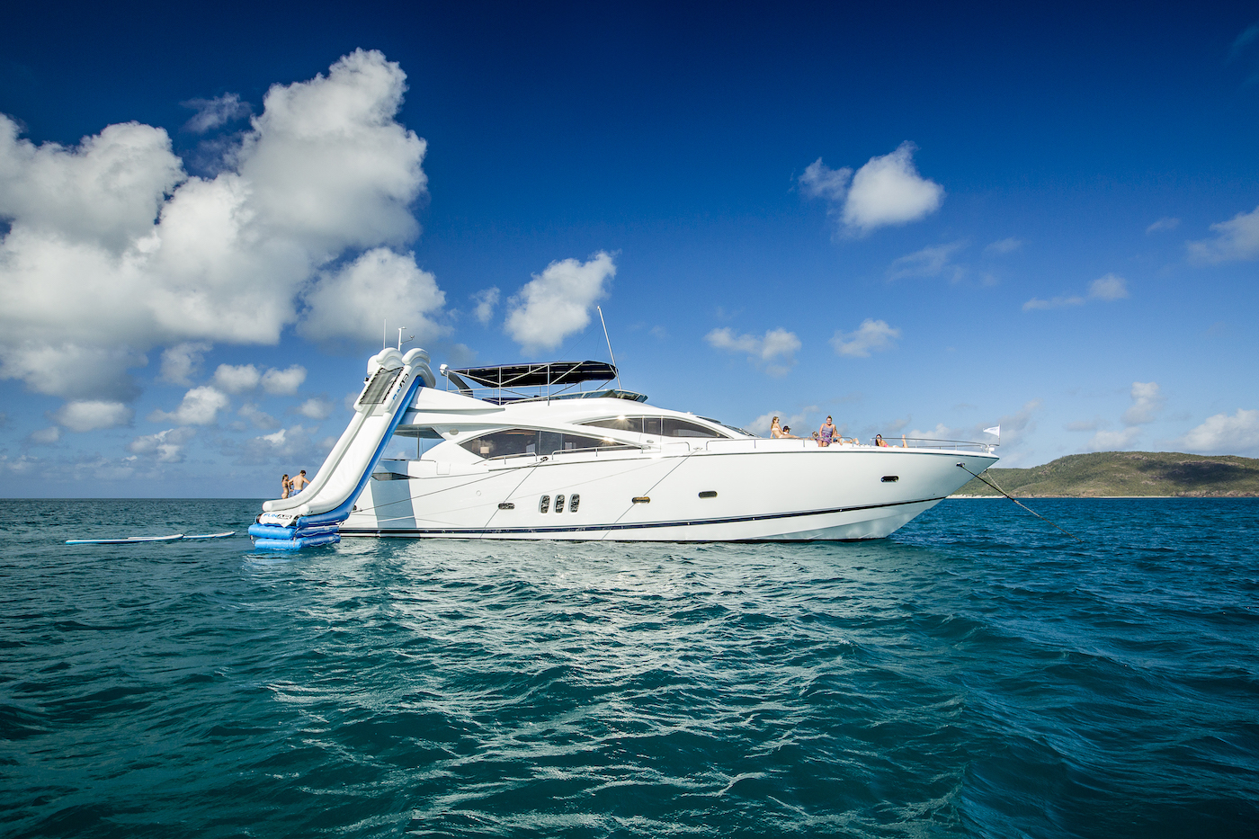 Motor Yacht ALANI With A Water Slide