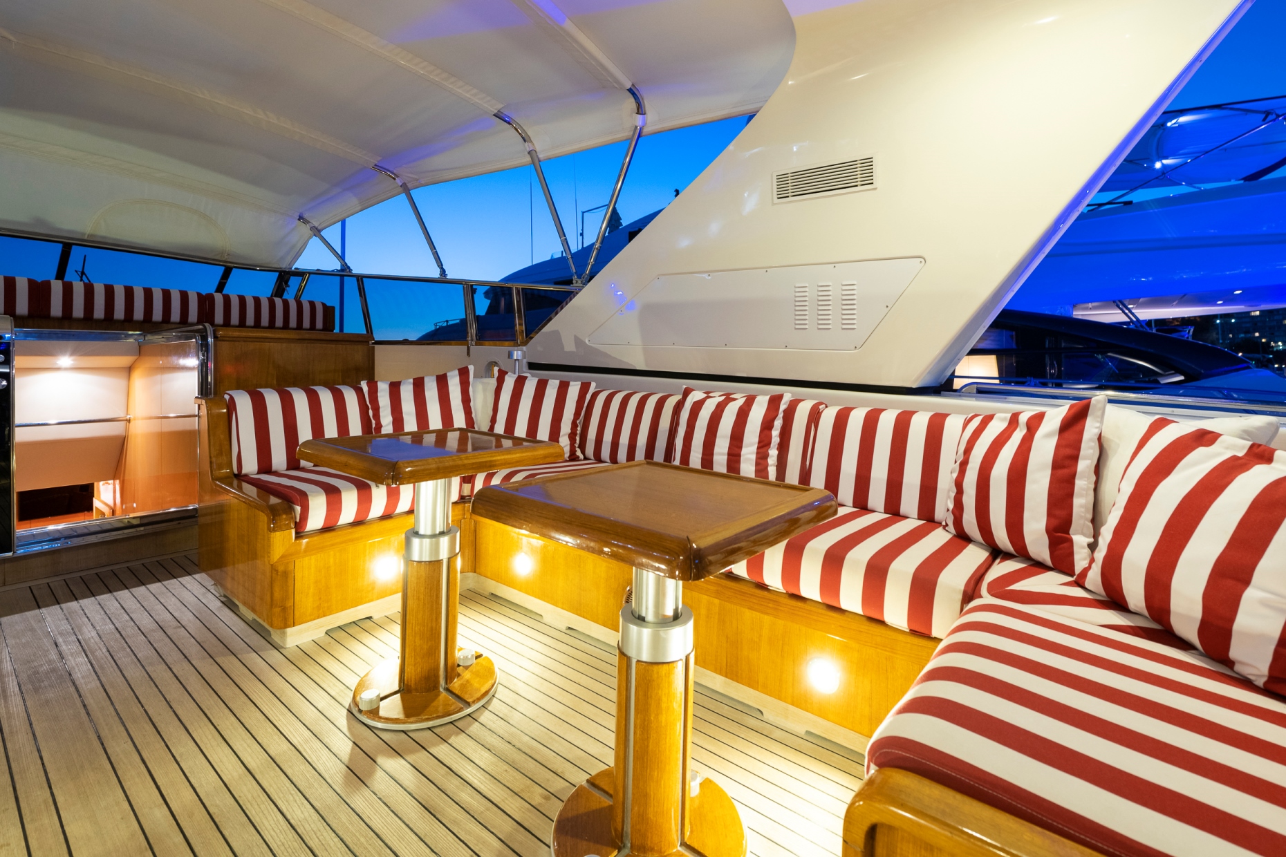Main deck seating by night