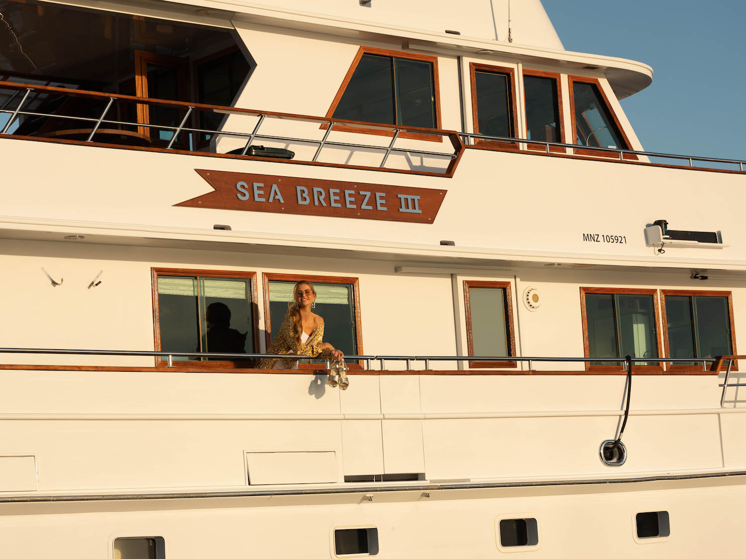 SEA BREEZE III With Model On Side Deck