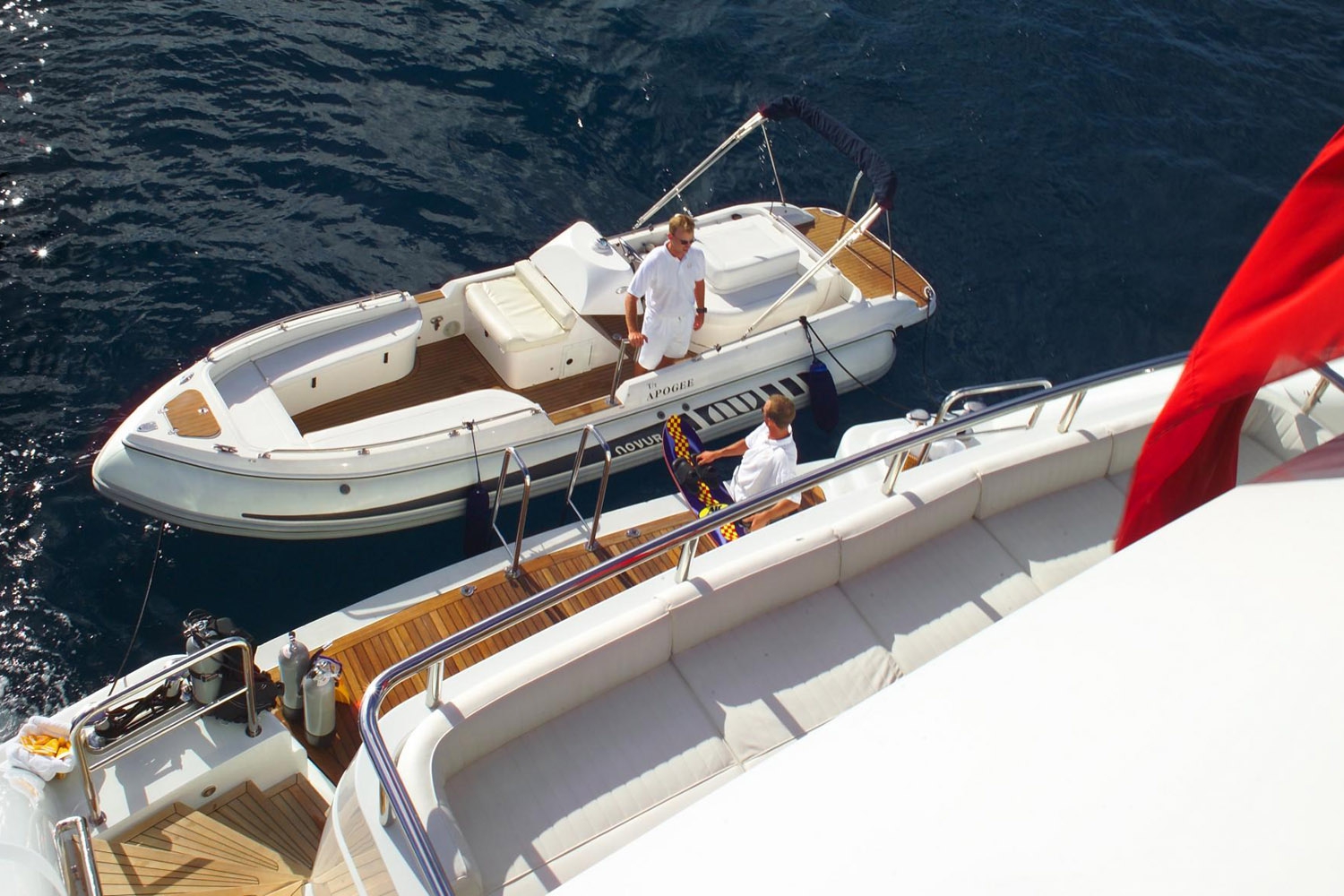 Yacht APOGEE - Aft With Tender