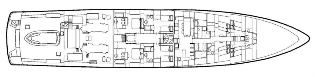 Yacht MARIU - General Arrangement - Lower Deck