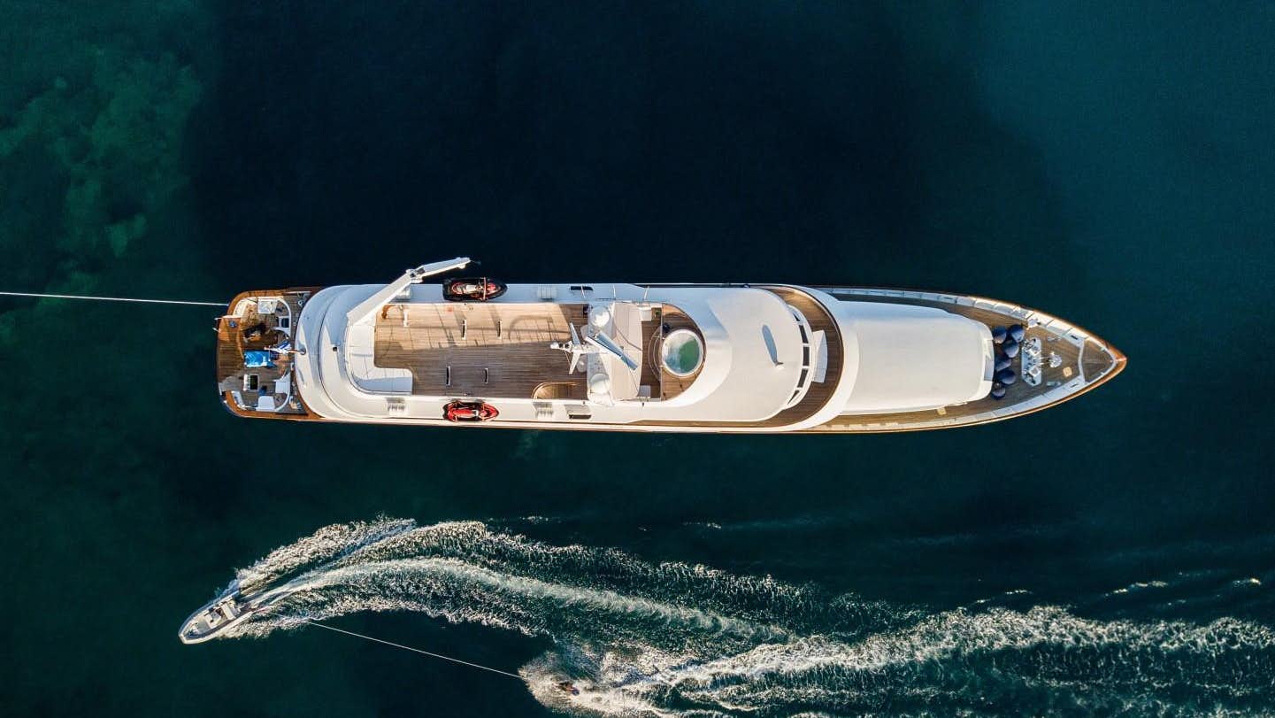aerial view of the yacht