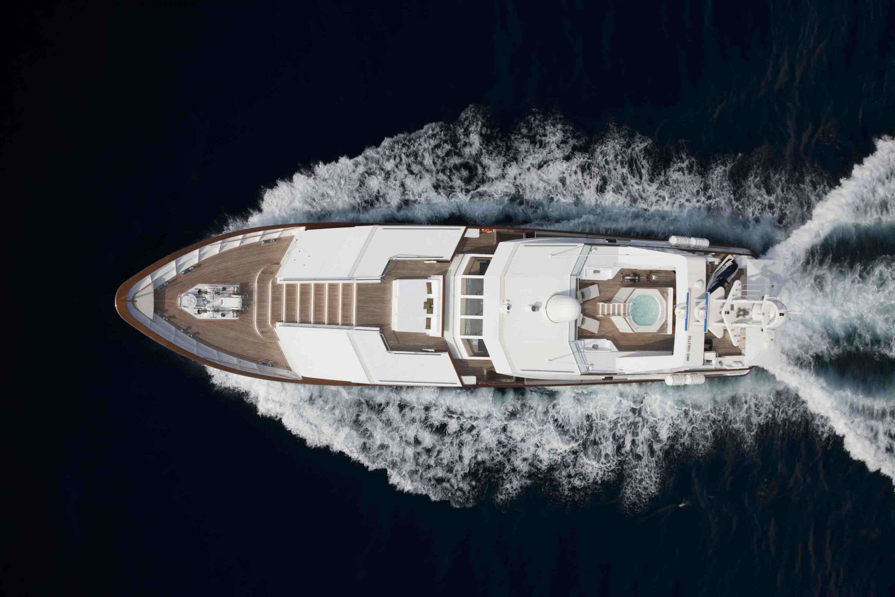 Aerial View Of Feadship Superyacht