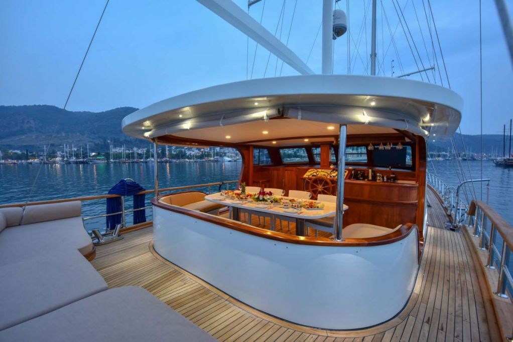 Aft Deck Alfresco Dining Area In The Evening