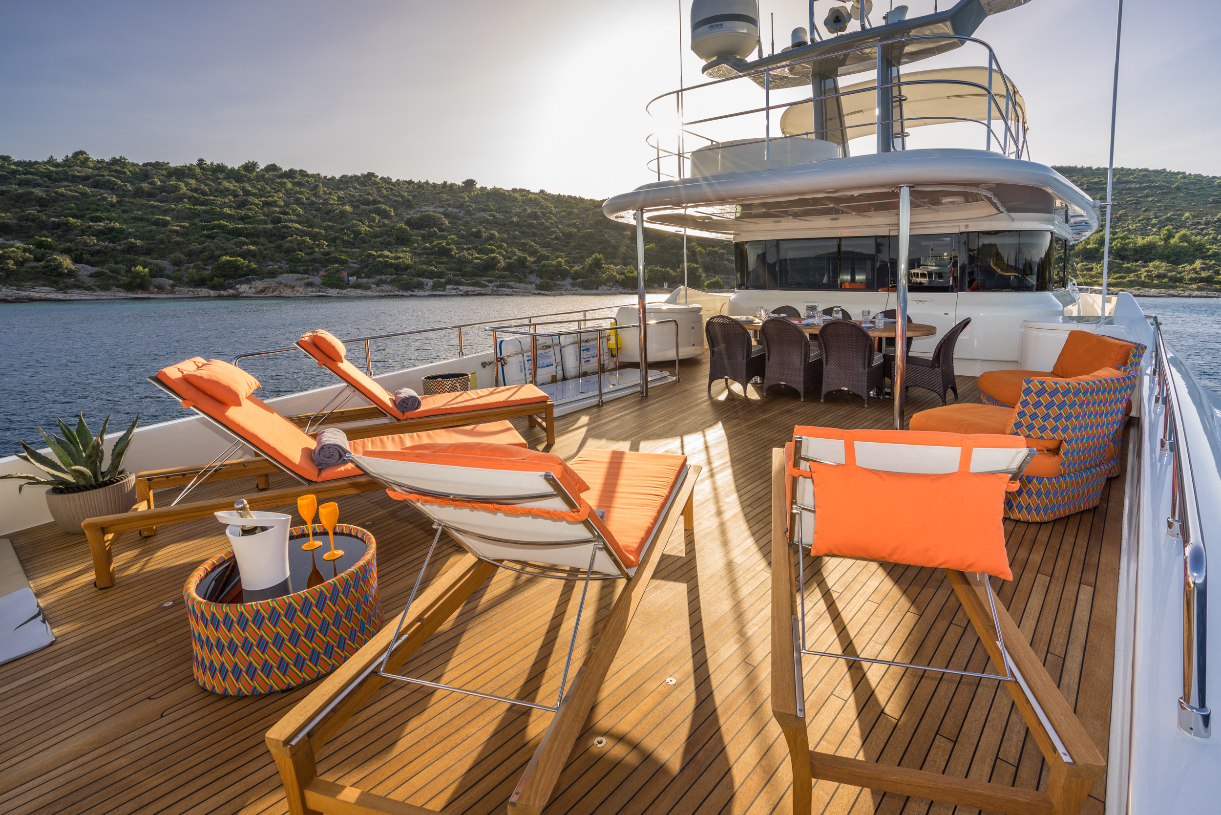 Aft Deck Dining And Sunbathing Area