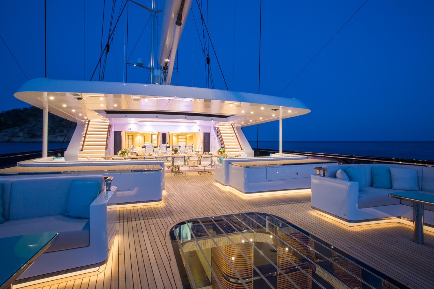 Aft Deck Relaxation And Socialising Area By Night