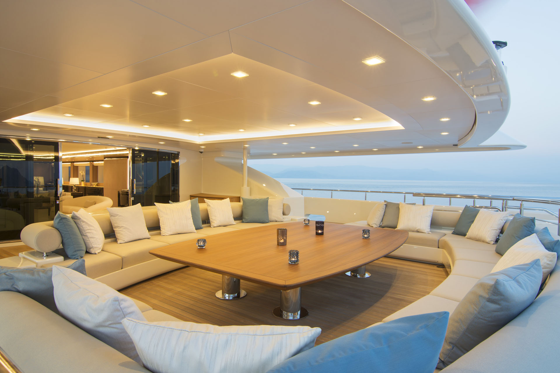Aft Deck Seating After Sunset