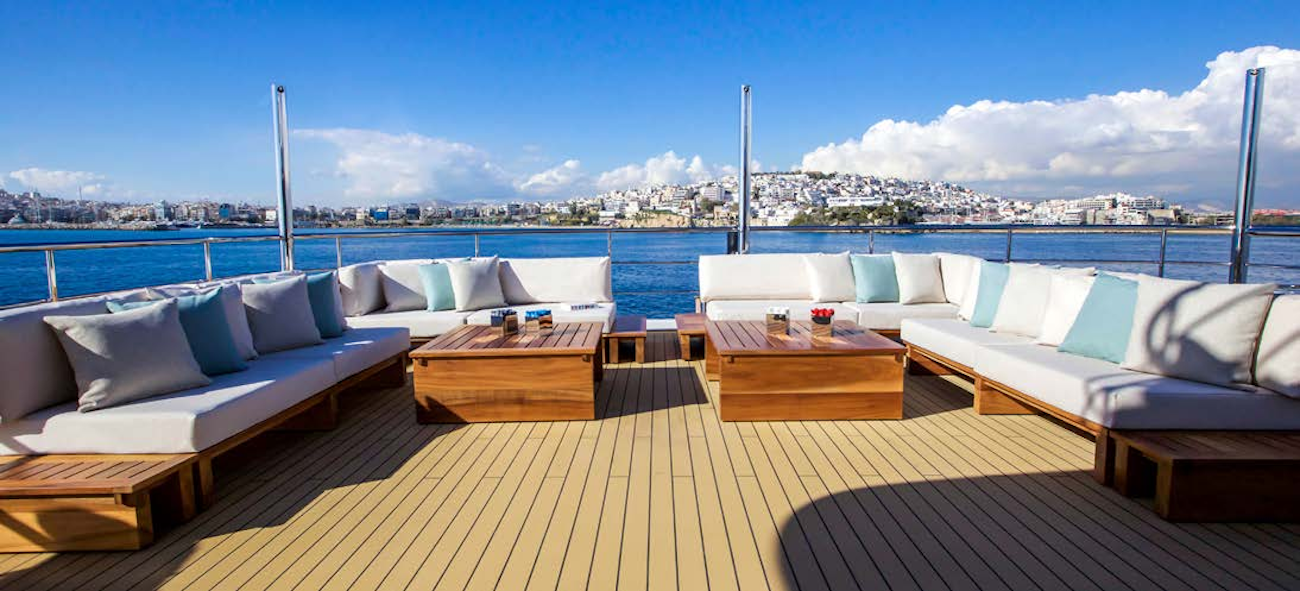 Aft Deck Seating Area With Cofee Tables
