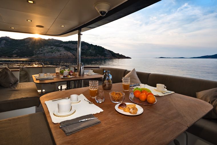 Breakfast Set Up On The Aft Deck