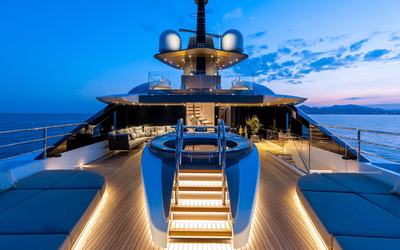 Owner Deck Jacuzzi By Night