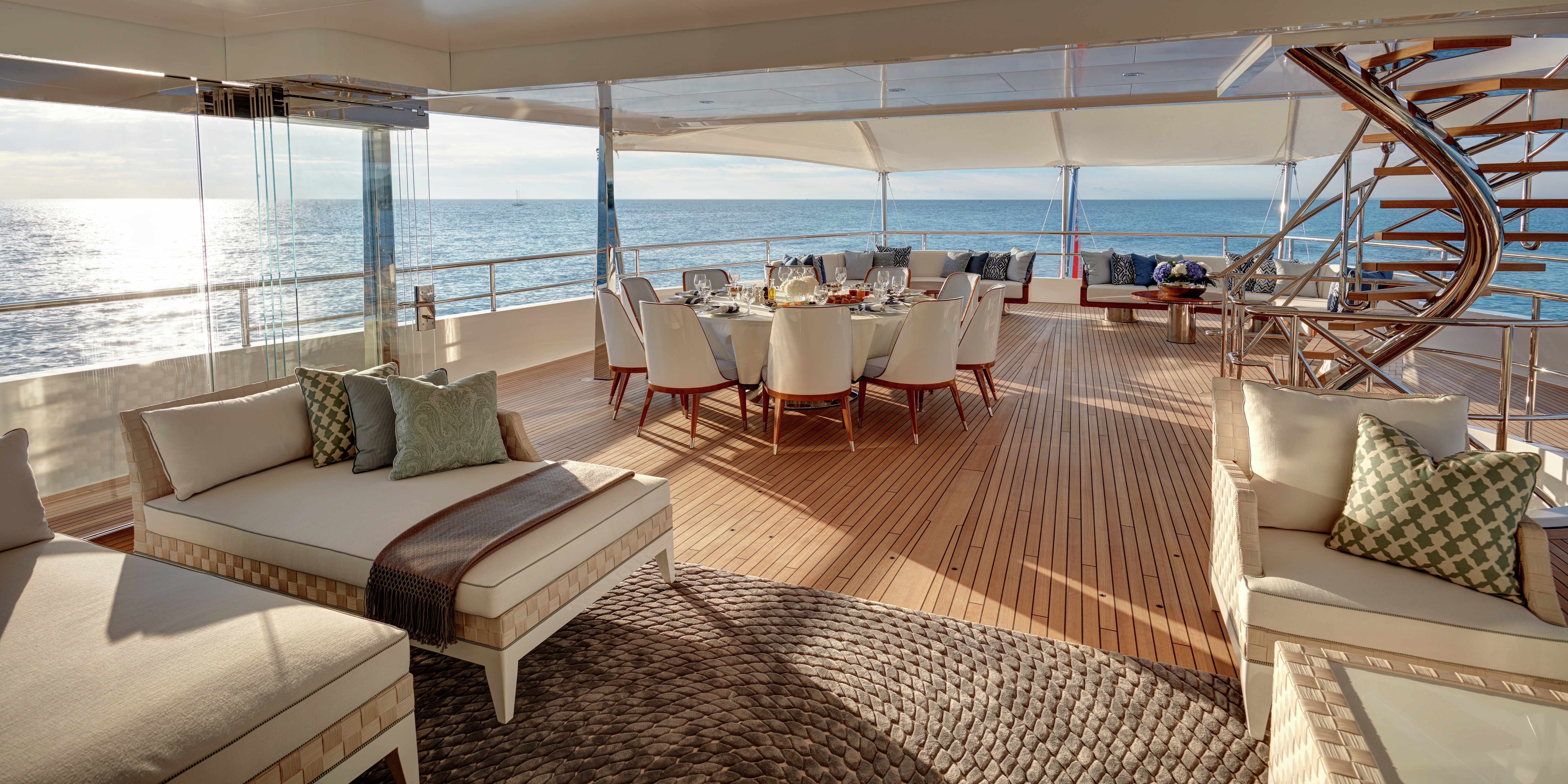 Owners Aft Deck Lounging And Alfresco Dining Area