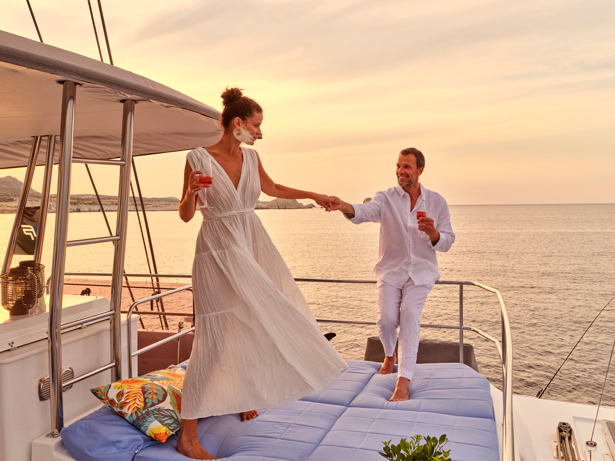 Romantic Moments Aboard A Yacht