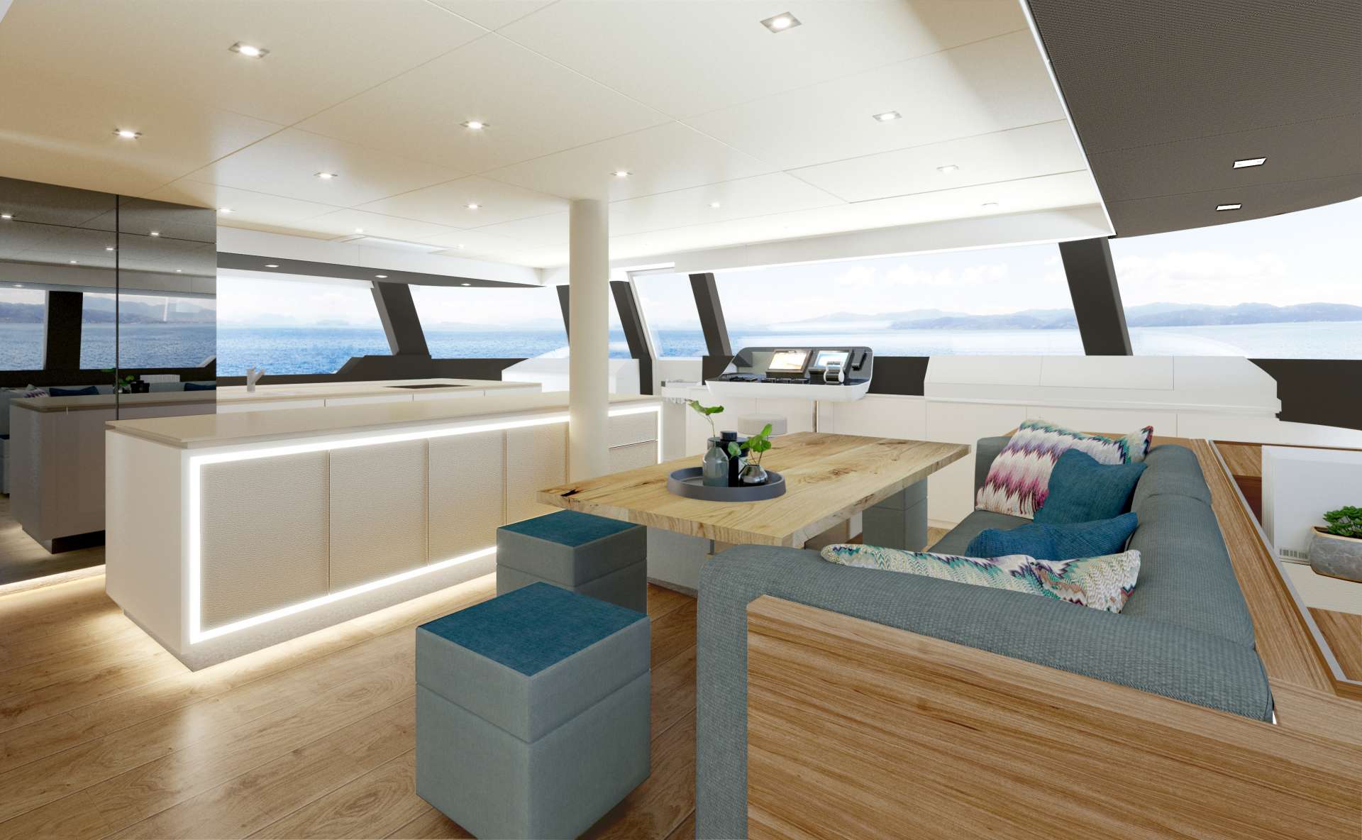 Saloon And Galley Rendering