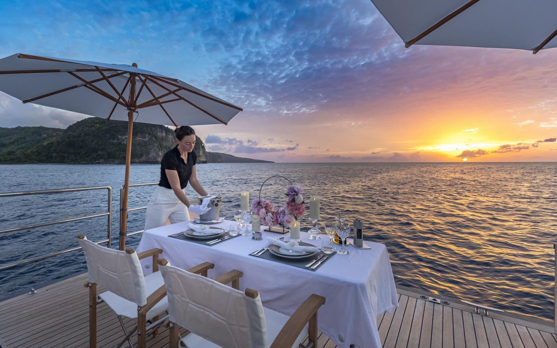 Sunset Dining  - Photo © Yachting Image