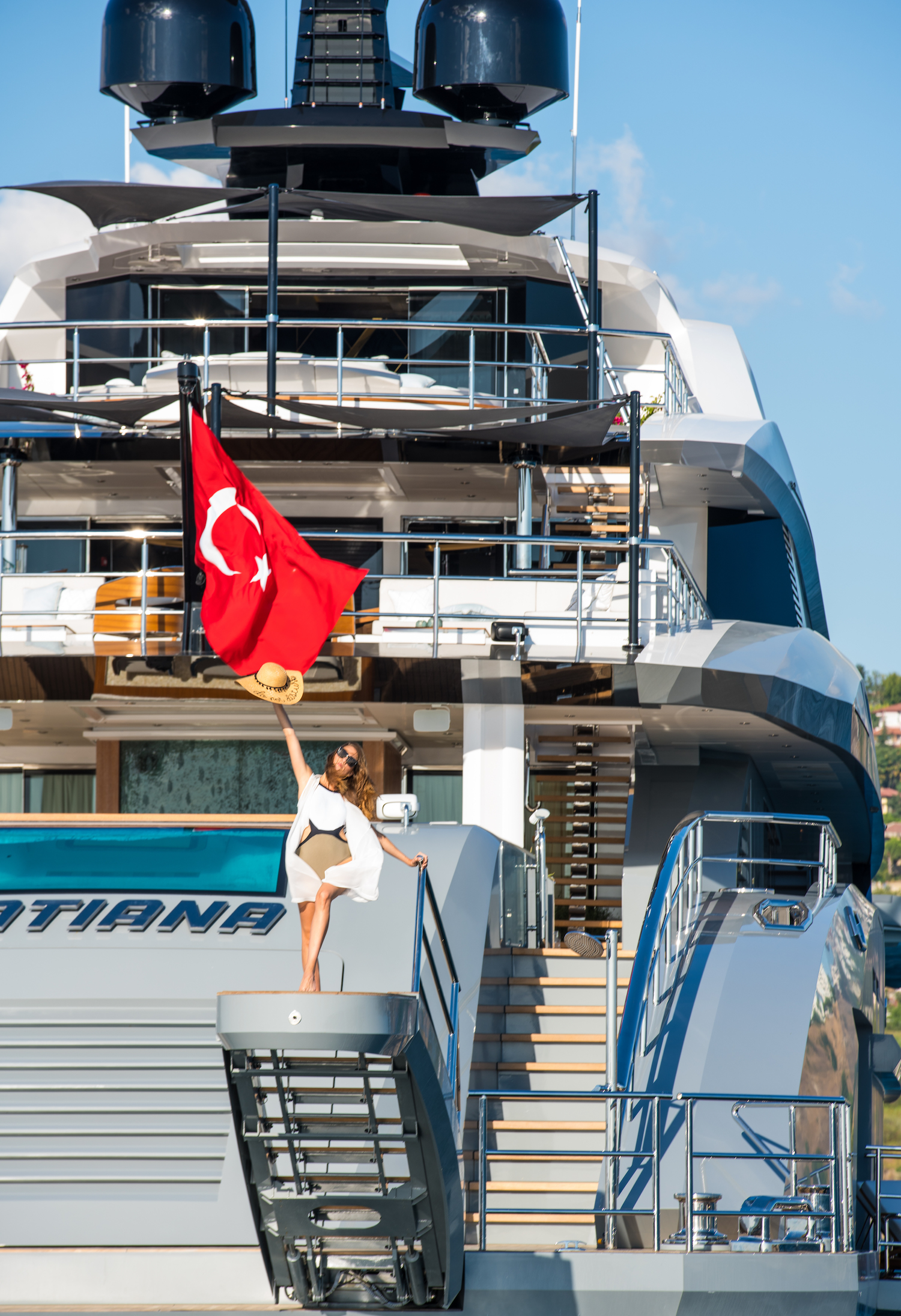 Superyacht Aft With Model