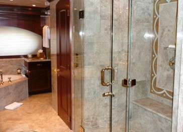 Main Master Showering Aboard Yacht RELENTLESS