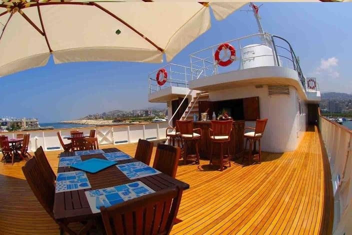 External Drinks Bar On Board Yacht BLUE DAWN