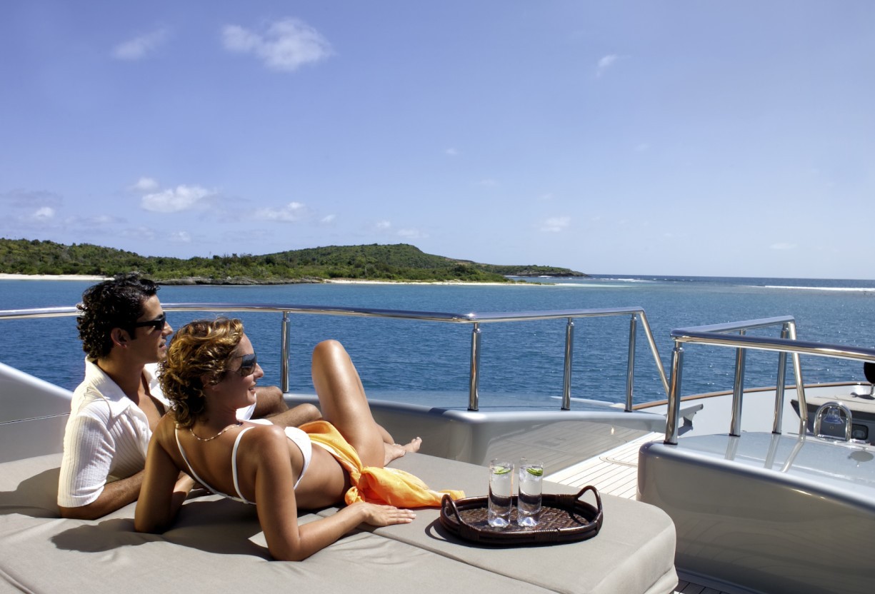 Relaxing And Sunbathing On Sunpads, Caribbean
