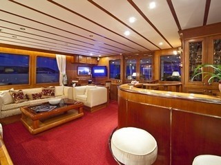 Saloon With Drinks Bar Aboard Yacht 5 FISHES