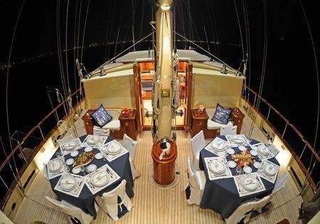 Eating/dining Upon Deck Aboard Yacht OFELIA