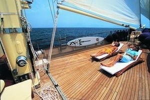 Sunshine Lounging Upon Deck On Yacht OFELIA