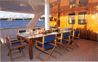Aft Deck Eating/dining Aboard Yacht GLORIOUS