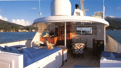 Upper Deck Sun Bathing Aboard Yacht GLORIOUS
